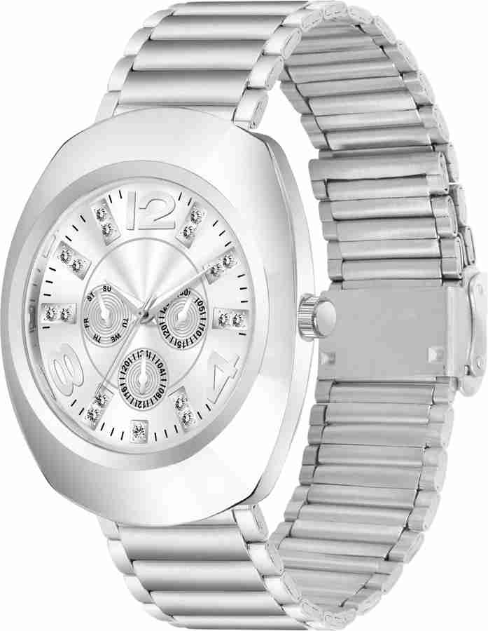 SUBERA Silver oval shape dial circle Silver oval shape dial circle Analog Watch For Men Buy SUBERA Silver oval shape dial circle Silver oval shape dial circle Analog Watch