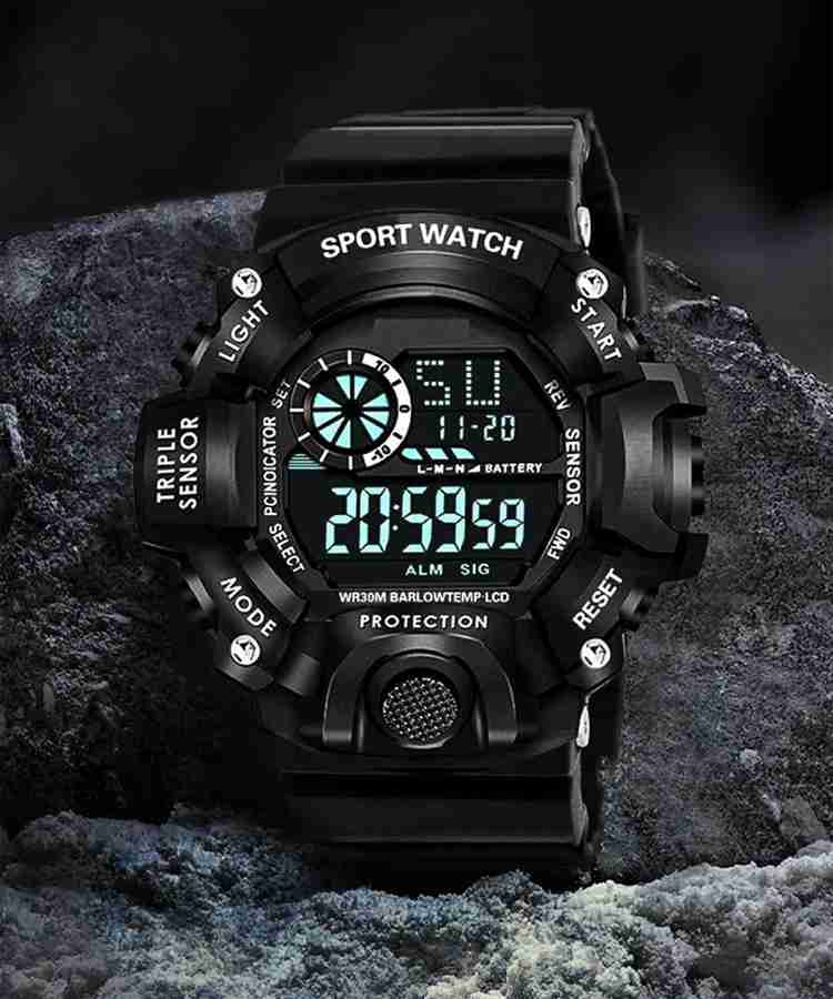 For Men Women New Waterproof Black Digital Jee Shock Unisex Watch For Kids Boys And Girls Online at Best Prices in India Flipkart
