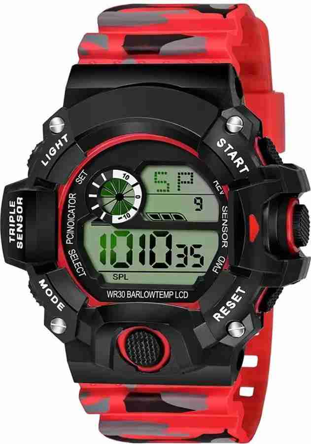 Men's digital watch with compass hotsell