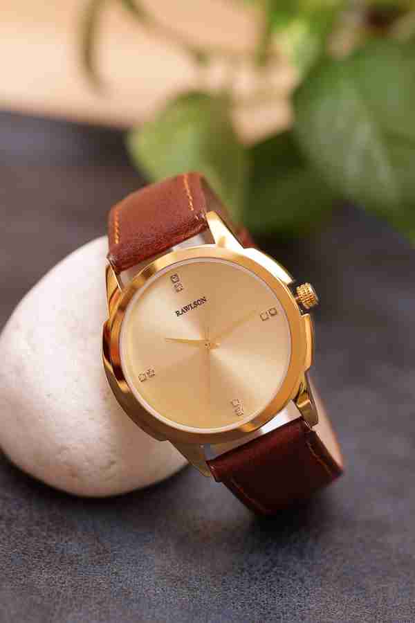 Rawlson Gold Color Leather Strap Watch for Men and Women RL121006 Rawlson Analog Watch For Men Women Buy Rawlson Gold Color Leather Strap Watch for Men and Women RL121006