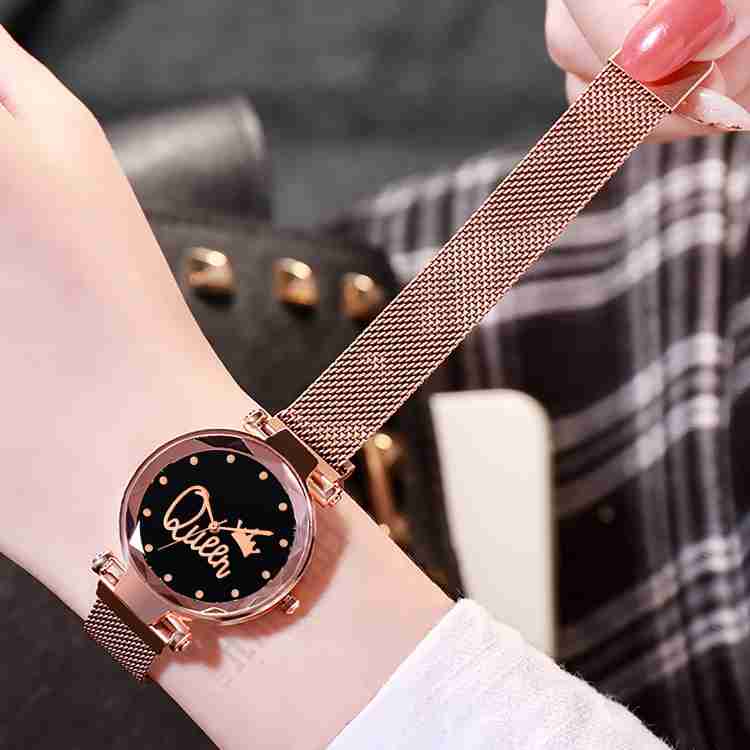 Rose gold magnetic watch new arrivals