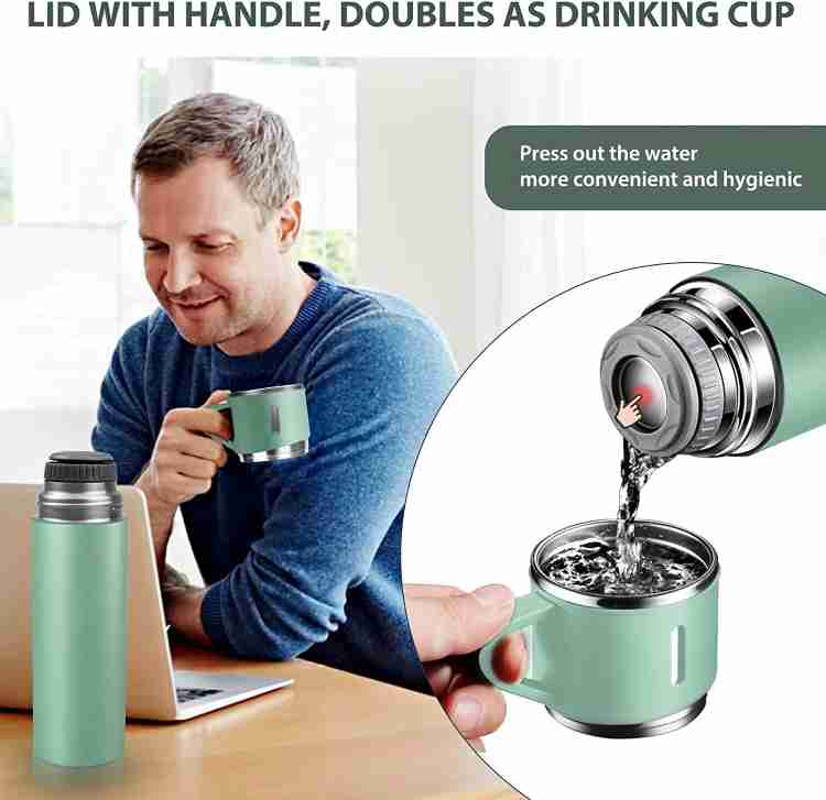 Thermos flask with 2 cups sales