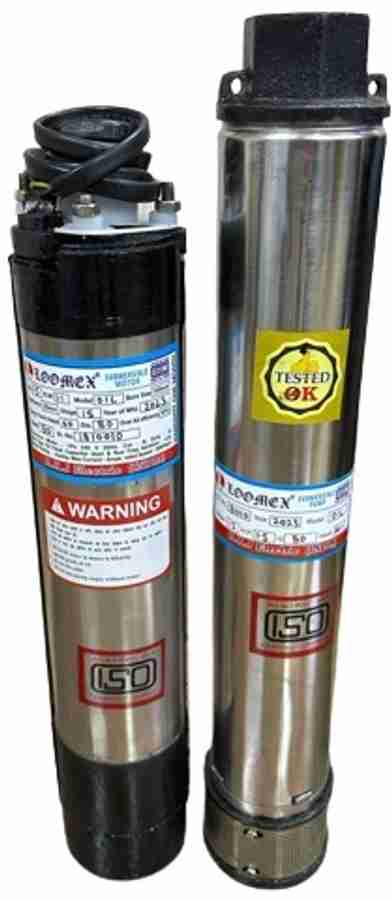 loomex 1.5 HP Oil Filled Submersible Pump 15 Stage For Home Use