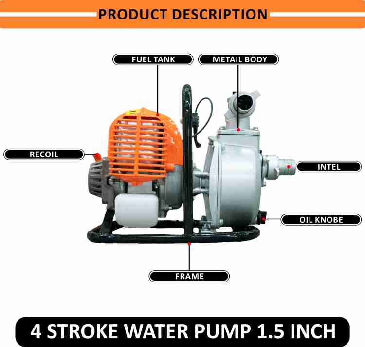 RICO ITALY HIGH QUALITY 3 HP 97CC PORTABLE 1.5INCH WATER PUMP 4 STROKE  ADVANCED TECHNOLOGY PETROL ENGINE USED FOR AGRICULTURE, HOME, COMMERCIAL,  HIGH RISE BUILDINGS, PROCESS INDUSTRIES, GARDENS AND HOTELS Centrifugal  Water