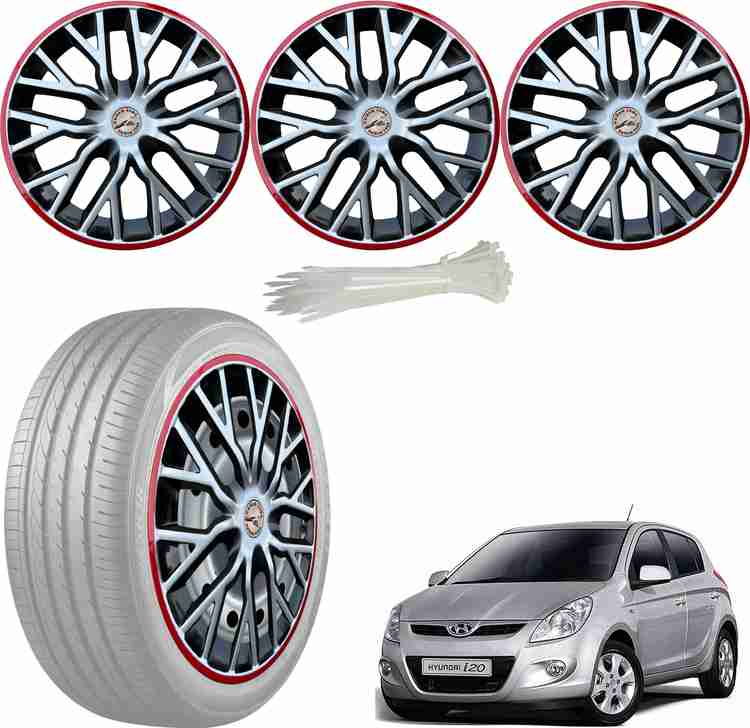 WolkomHome Wheel cap Hub Cap Silver Black Red Ring Car