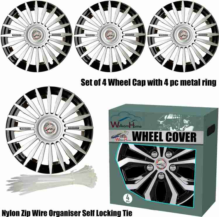 Buy Hotwheelz 4 Pcs 14 inch Black & Silver Wheel Cover Set for Hyundai  Xcent, HWWC_CAMRY_DC14_XCENT Online At Price ₹1369