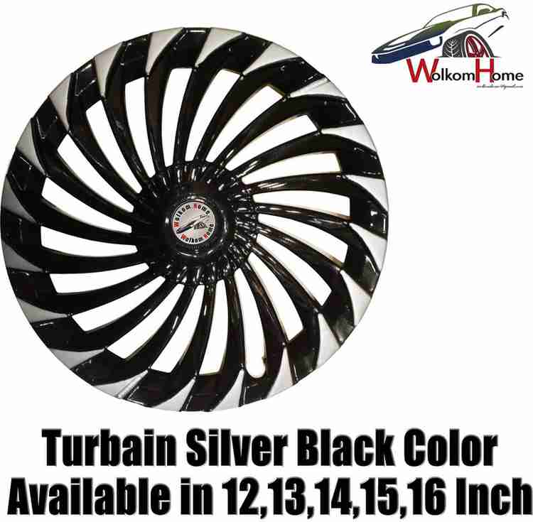WolkomHome Car accessories Wheel cap Hub Cap Turbain Black Silver