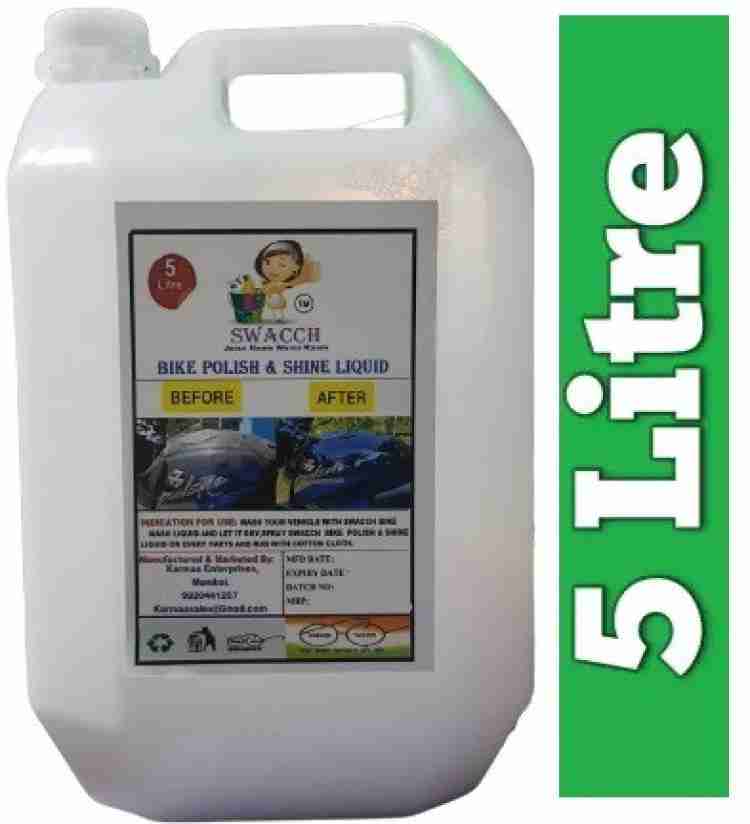 swacch BIKE POLISH LIQUID 5 LITRE 5000 ml Wheel Tire Cleaner Price in India Buy swacch BIKE POLISH LIQUID 5 LITRE 5000 ml Wheel Tire Cleaner online at Flipkart