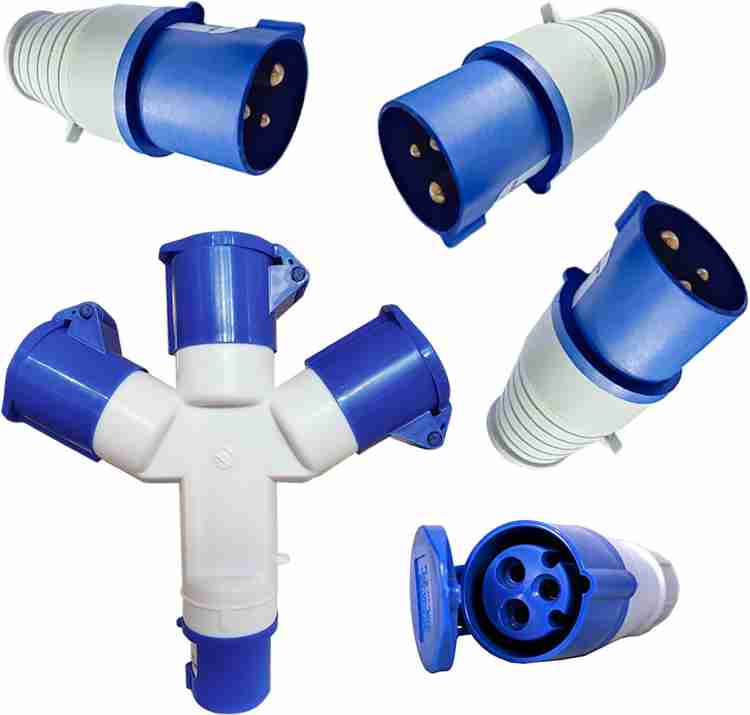 LAXMI J-NX TYPE-213 IP44 16A-8H/220-250V Triple Outlet Socket Multi  Splitter with Male and Female Industrial Socket and Plug Wire Connector  Price in India - Buy LAXMI J-NX TYPE-213 IP44 16A-8H/220-250V Triple Outlet