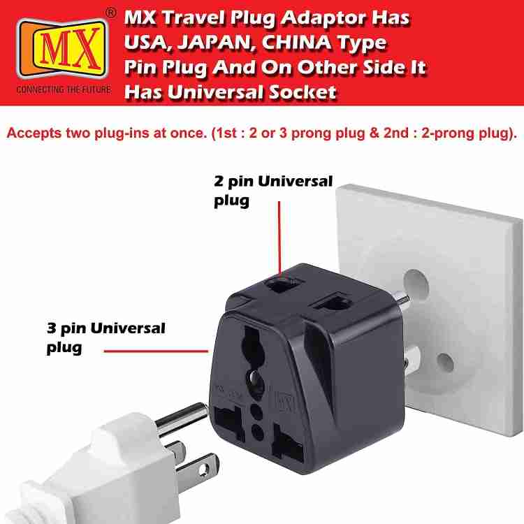 MX Universal Socket Plug Type B USA UK China MX3434G Pack of