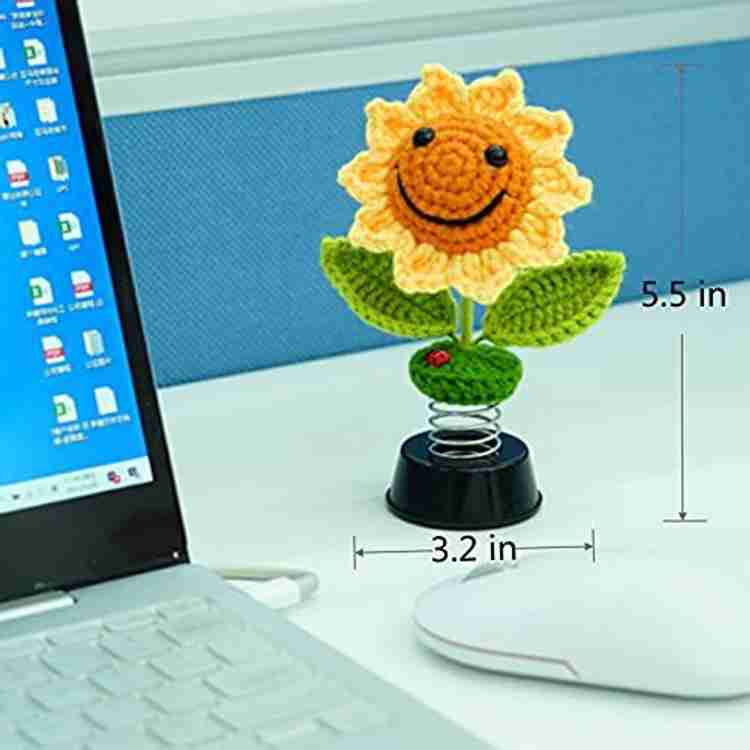Levvohd Sunflower Car Accessories Dashboard Decorations Crochet