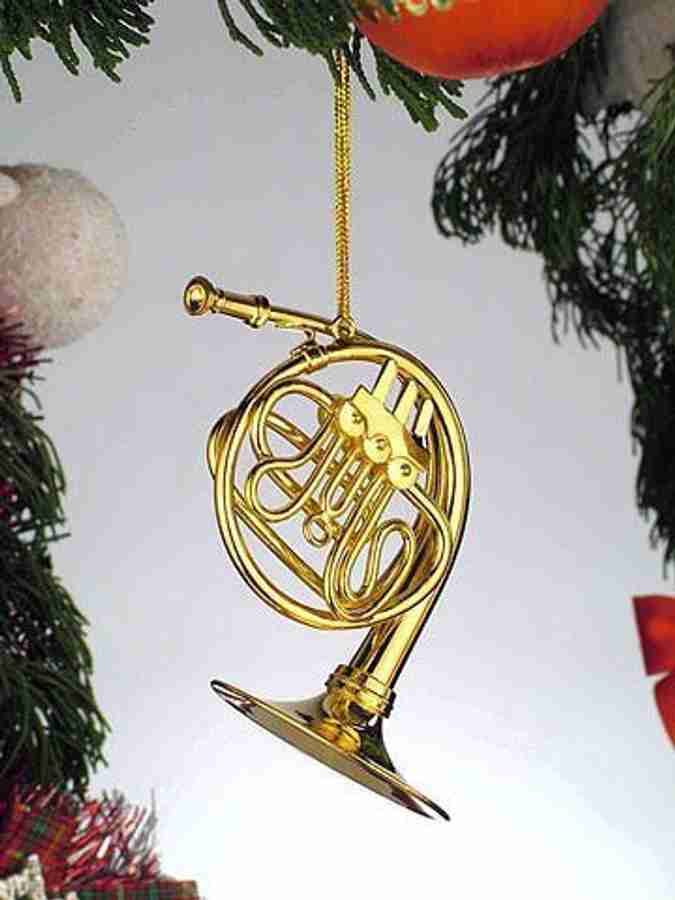 MindaMusic Gold Music French Horn Musical Instrument Ornament New