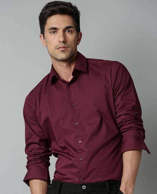 Jai Textiles Men Printed Casual Maroon Shirt - Buy Jai Textiles Men ...