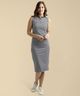 Miss Chase Women Bodycon Maroon Midi Dress - Image 7