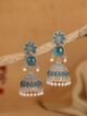 Vastaraj Aarvi Maroon Charm Blue Sapphire Alloy Earring Set - Image 8
