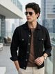 Men Washed Denim Jacket Blue - Image 8