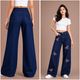 Women Wide Leg High Rise Light Blue Jeans - Image 6