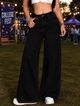 KASHIAN Women Wide Leg High Rise Grey Jeans - Image 8