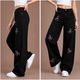 Women Wide Leg High Rise Light Blue Jeans - Image 5