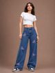 Women Wide Leg High Rise Light Blue Jeans - Image 8