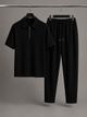 WOXELL Men Night Suit Black Striped - Image 6