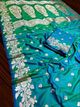 MA ROKKHA KALI Woven Banarasi Silk Blend Saree (Dark Green) - Image 8