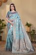 NENCY FASHION Woven Banarasi Pure Silk Saree (Dark Blue) - Image 8