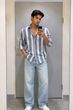 Men Regular Fit Striped Button Down Shirt - Image 8