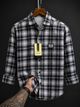 VELLOSTA Men's Checkered Casual Spread Shirt - Image 7