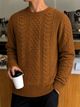 WOMENPRIDE Men Dark Green Round Neck Sweater - Image 6