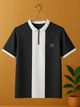 Yazole Men Zip Neck Black, White T-Shirt - Image 5