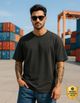 Veirdo Oversized Men Navy Blue Cotton T-Shirt - Image 7