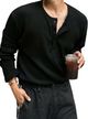 sti Men Solid Henley Neck Polyester Blue T-Shirt - Image 6