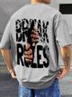 RetroTees Men Printed Round Neck Cotton Blend Red T-Shirt - Image 6