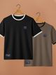 Yazole Men's 2-Pack Brown, Navy Blue T-Shirts - Image 8