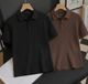 Try This Black Cotton Blend Polo Neck T-Shirt - Image 8