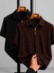 COMBRAIDED Brown Polycotton Polo Neck T-Shirt - Image 8
