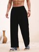 Plus91 Men White Pure Linen Trousers - Image 7