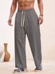 Plus91 Men White Pure Linen Trousers - Image 8