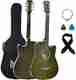 BLUEBERRY B-38C Bright-Teal, 38 Inch Acoustic Guitar Linden Wood, Basswood Tech Wood Right Hand Orientation (Green) - Image 2