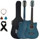 BLUEBERRY B-38C Bright-Teal, 38 Inch Acoustic Guitar Linden Wood, Basswood Tech Wood Right Hand Orientation (Green) - Image 4