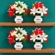 Exotica Creations Exotica Light Green Filler Multi Flower With Small Square Pot Green Eucalyptus, Wild Flower Artificial Flower with Pot (10 cm, Pack of 1, Flower with Basket) - Image 3