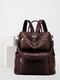 WomenBuzz 25L Vintage PU Leather Laptop Backpack - Image 8