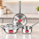 Prestige Platina Popular Induction Bottom Cookware Set (Stainless Steel, 3 - Piece) - Image 3