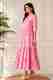 fentik.com Women Pink Fit and Flare Maxi Dress - Image 2