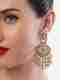 fabula Gold Heritage Kashmiri Drop Earrings with Hair Kaan Chain - Image 6