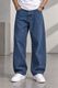Men Wide Leg Mid Rise Light Blue Jeans - Image 7
