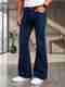 PODGE Men Boot-Leg Mid Rise Dark Blue Jeans - Image 7
