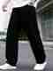 Veliume Men Wide Leg Mid Rise Dark Grey Jeans - Image 5