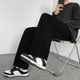 Veliume Men Wide Leg Mid Rise Dark Grey Jeans - Image 6